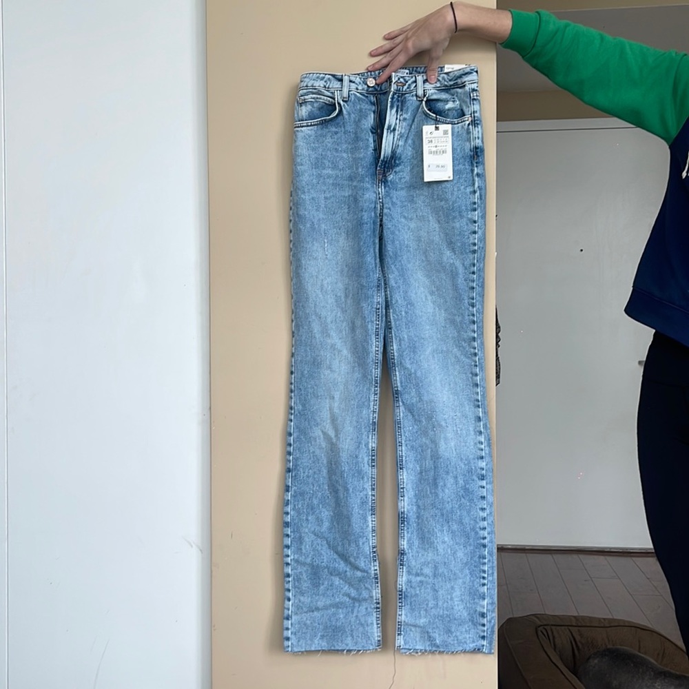 Zara Straight Leg Light Denim Jeans 28 NEW WITH TAGS